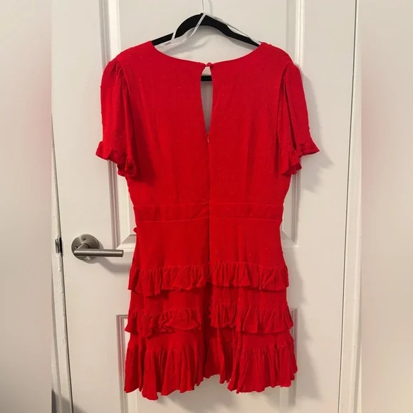 Lulu's Vibrant Red Ruffle Mini Dress - Picture 3 of 8